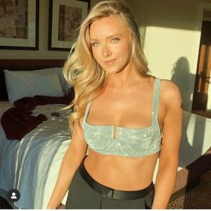 House of CB London silver glitter bralette